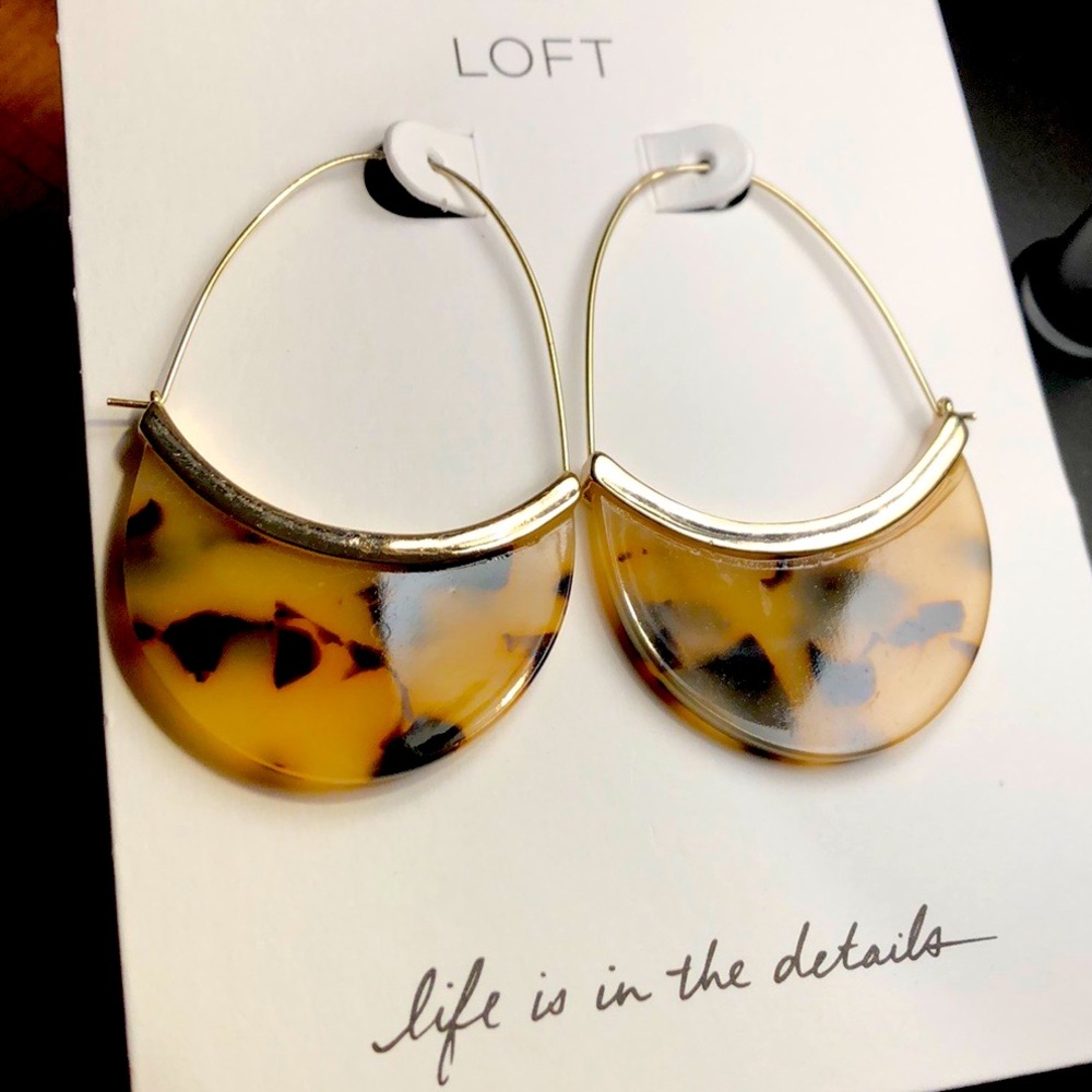 LOFT Tortoise and Gold Earrings